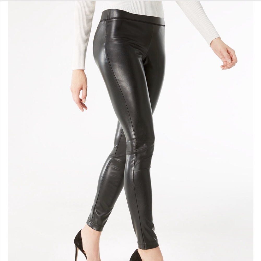 INC Petite Faux- Leather Skinny Pants,